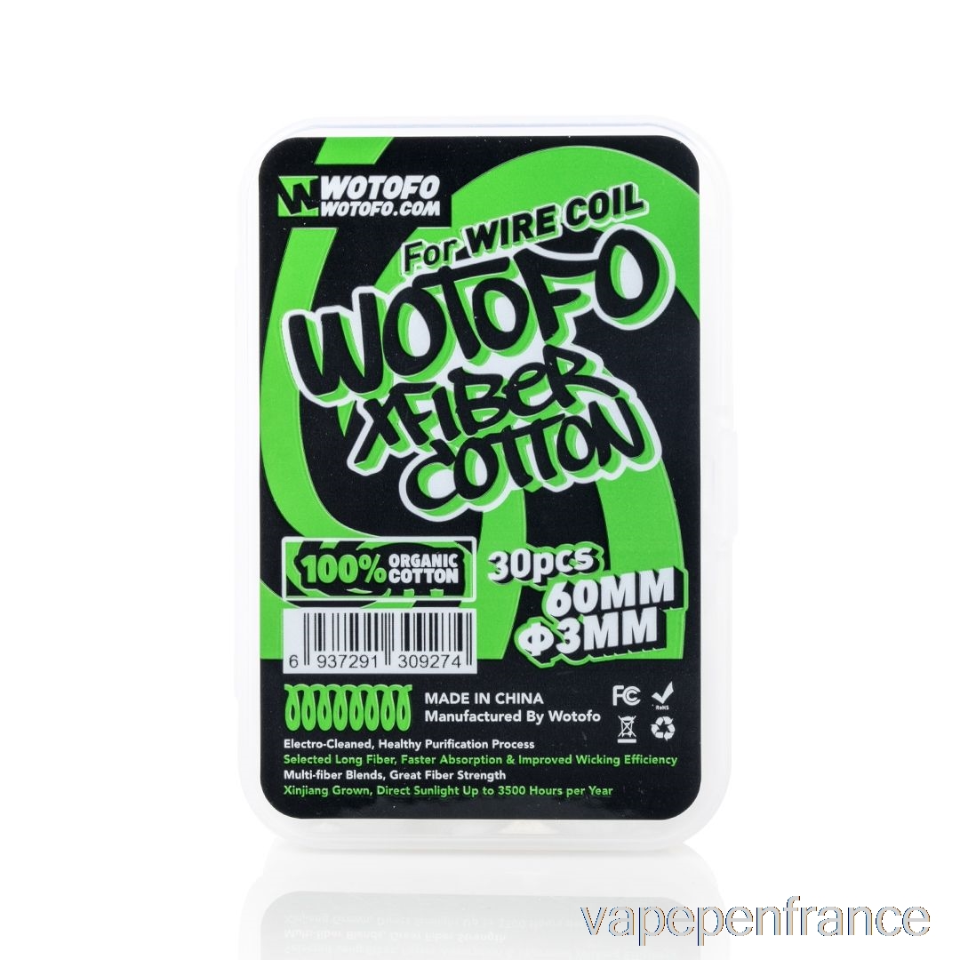 Wotofo Xfiber Coton Xfiber Coton 3mm (30pc) Stylo Vape